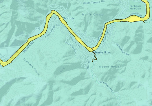 Russian River tsunami hazard